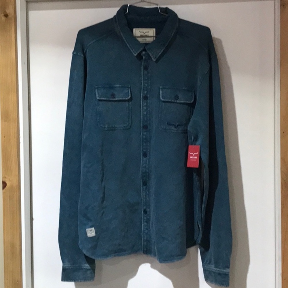 Kimes Ranch Teal Blue Long Sleeve Work Shirt